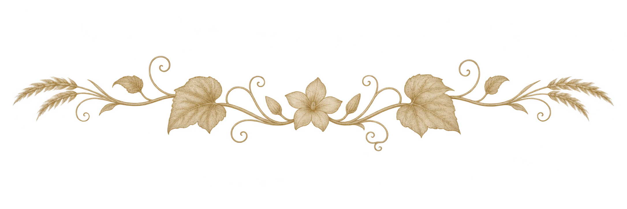 Botanisches Ornament mit Blättern und Blüte